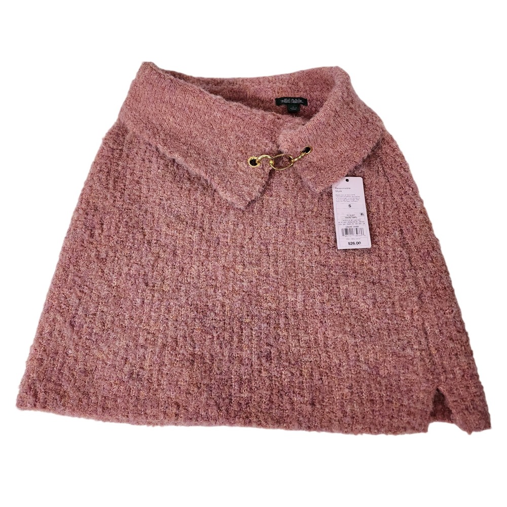 Wild Fable Pink Textured Knit Mini Skirt Gold Chain Detail Size S NEW